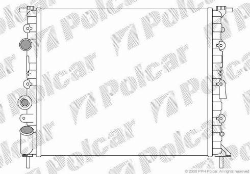 Polcar 600708-1 - Radiator, engine cooling autospares.lv