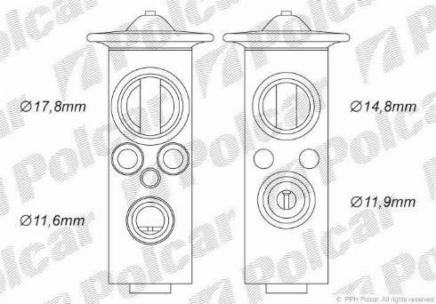 Polcar 6036KZ-1 - Expansion Valve, air conditioning autospares.lv