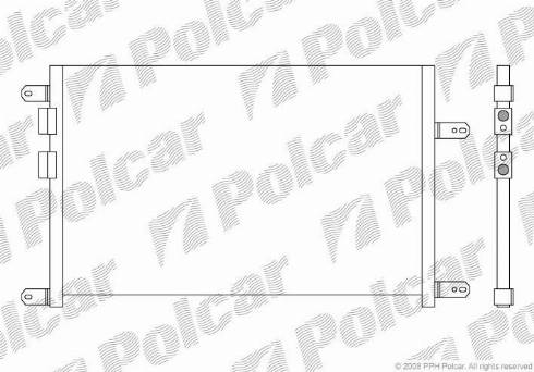 Polcar 1408K81X - Condenser, air conditioning autospares.lv