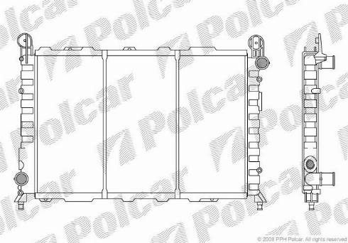 Polcar 1402081X - Radiator, engine cooling autospares.lv