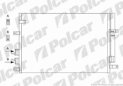 Polcar 1411K81X - Condenser, air conditioning autospares.lv