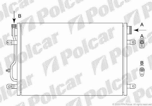 Polcar 1334K8C1 - Condenser, air conditioning autospares.lv