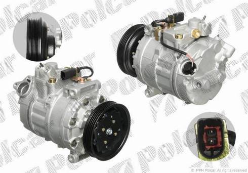 Polcar 1334KS-4 - Compressor, air conditioning autospares.lv