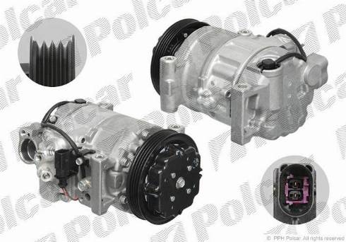 Polcar 1334KS-5 - Compressor, air conditioning autospares.lv