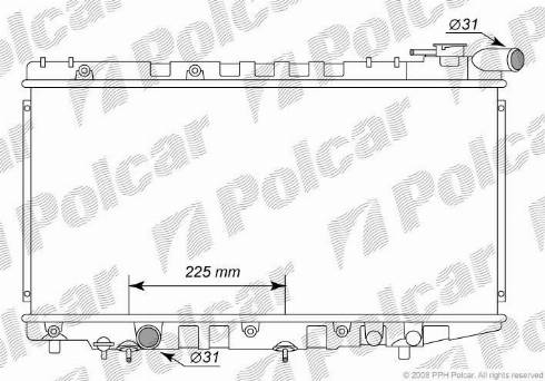 Polcar 810908-K - Radiator, engine cooling autospares.lv