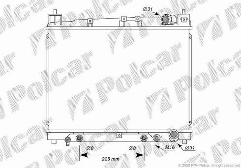 Polcar 8103084K - Radiator, engine cooling autospares.lv