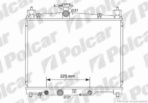 Polcar 8103086K - Radiator, engine cooling autospares.lv