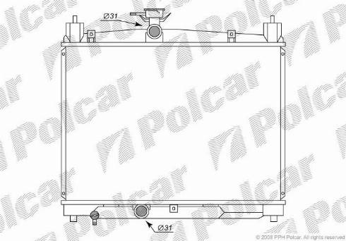 Polcar 8103081X - Radiator, engine cooling autospares.lv