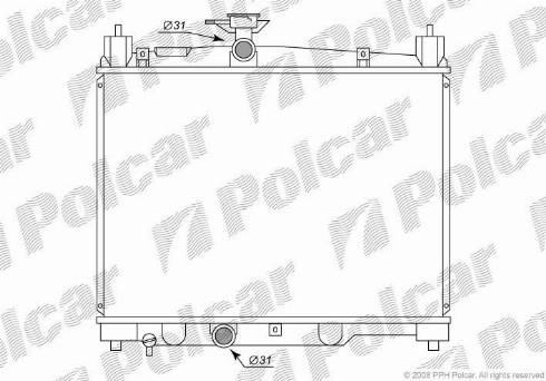 Polcar 810308-1 - Radiator, engine cooling autospares.lv