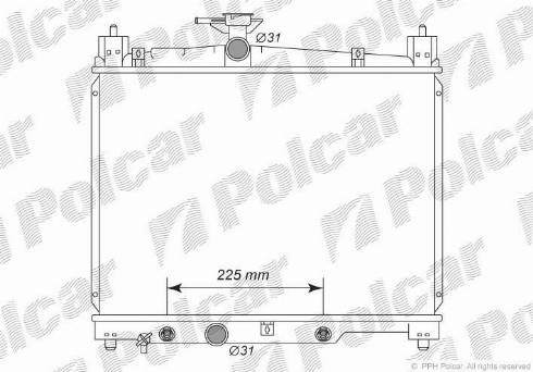 Polcar 810308-2 - Radiator, engine cooling autospares.lv