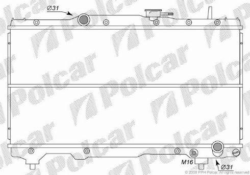 Polcar 812208-2 - Radiator, engine cooling autospares.lv