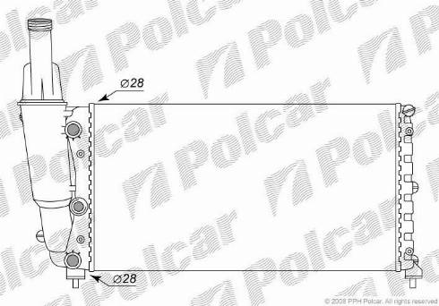 Polcar 3017083X - Radiator, engine cooling autospares.lv