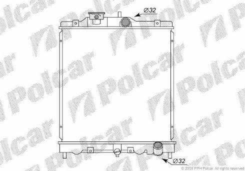 Polcar 3807084K - Radiator, engine cooling autospares.lv