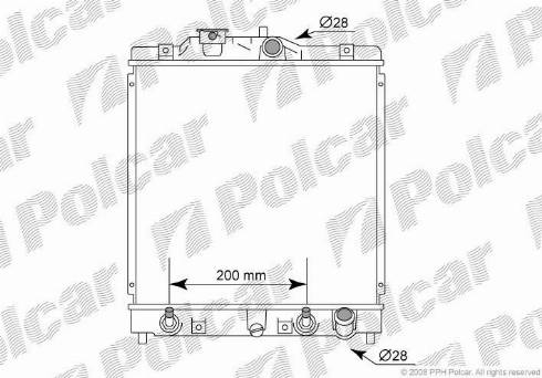 Polcar 380708-5 - Radiator, engine cooling autospares.lv