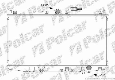 Polcar 3818083K - Radiator, engine cooling autospares.lv