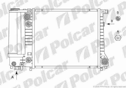 Polcar 200508 - Radiator, engine cooling autospares.lv