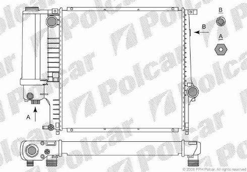 Polcar 2007082X - Radiator, engine cooling autospares.lv