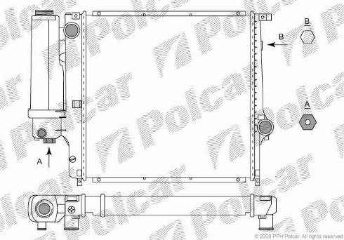 Polcar 200708-2 - Radiator, engine cooling autospares.lv