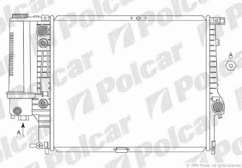 Polcar 201508 - Radiator, engine cooling autospares.lv
