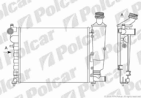 Polcar 2306085X - Radiator, engine cooling autospares.lv