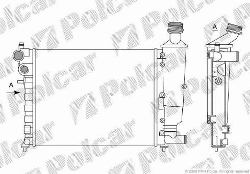 Polcar 2306081X - Radiator, engine cooling autospares.lv