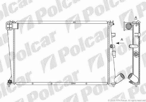 Polcar 2325085X - Radiator, engine cooling autospares.lv