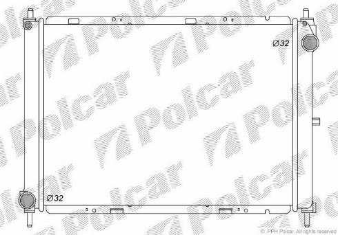 Polcar 2707085K - Radiator, engine cooling autospares.lv