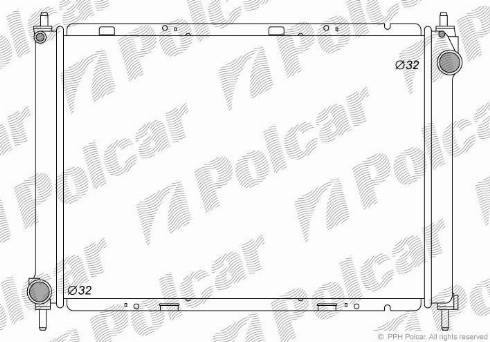 Polcar 2707086K - Radiator, engine cooling autospares.lv