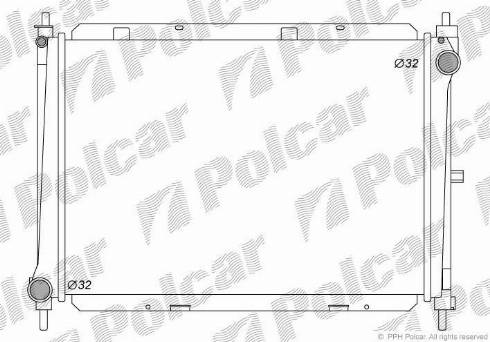 Polcar 2711081K - Radiator, engine cooling autospares.lv