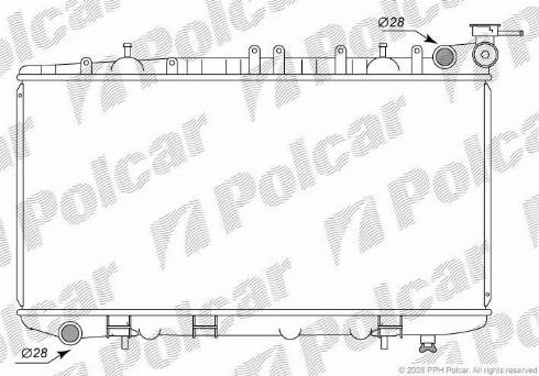 Polcar 2729082K - Radiator, engine cooling autospares.lv