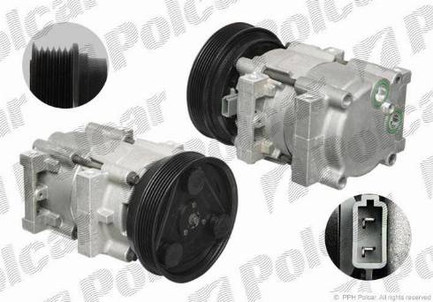 Polcar VA699330 - Compressor, air conditioning autospares.lv