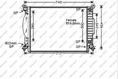 Prasco AD020R008 - Radiator, engine cooling autospares.lv