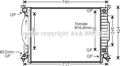 Prasco AI2205 - Radiator, engine cooling autospares.lv