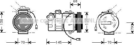 Prasco AIAK011 - Compressor, air conditioning autospares.lv