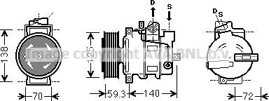 Prasco AIAK313 - Compressor, air conditioning autospares.lv