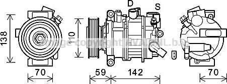 Prasco AIK401 - Compressor, air conditioning autospares.lv