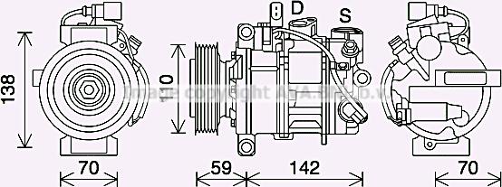 Prasco AIK410 - Compressor, air conditioning autospares.lv