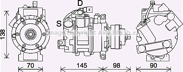 Prasco AIK423 - Compressor, air conditioning autospares.lv