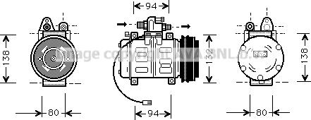 Prasco AIK180 - Compressor, air conditioning autospares.lv