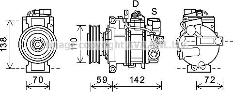 Prasco AIK396 - Compressor, air conditioning autospares.lv