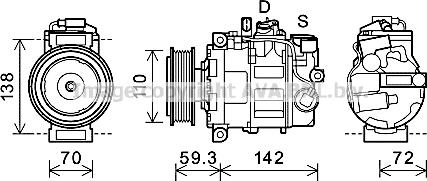 Prasco AIK398 - Compressor, air conditioning autospares.lv