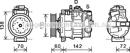 Prasco AIK344 - Compressor, air conditioning autospares.lv