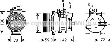 Prasco AIK343 - Compressor, air conditioning autospares.lv