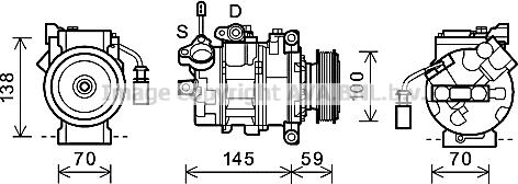 Prasco AIK342 - Compressor, air conditioning autospares.lv