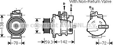 Prasco AIK334 - Compressor, air conditioning autospares.lv