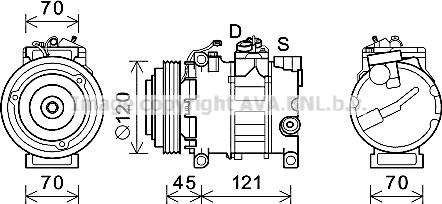 Prasco AIK379 - Compressor, air conditioning autospares.lv