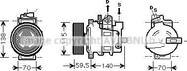 Prasco AIK284 - Compressor, air conditioning autospares.lv