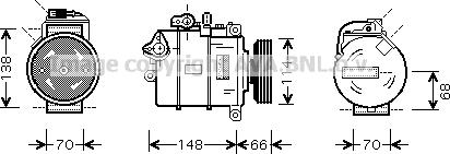 Prasco AIK282 - Compressor, air conditioning autospares.lv