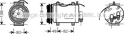 Prasco AIK228 - Compressor, air conditioning autospares.lv