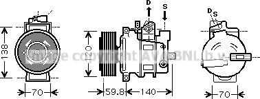 Prasco AIK278 - Compressor, air conditioning autospares.lv